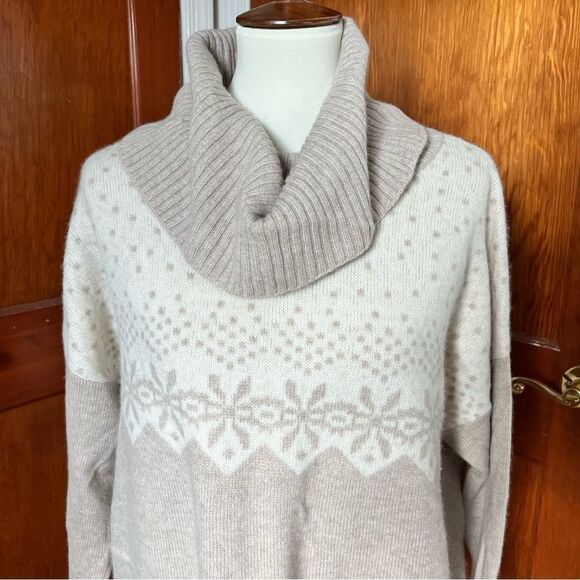 Pure Collection 100% Cashmere Turtleneck Sweater - Fair Isle (Sz 14/16) - Picture 8 of 12